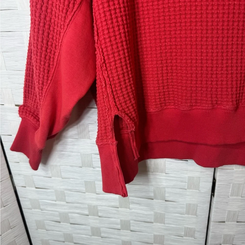 American Eagle Outfitters Women's Oversized Big Hug Waffle Crew Neck Sweatshirt - Picture 5 of 12